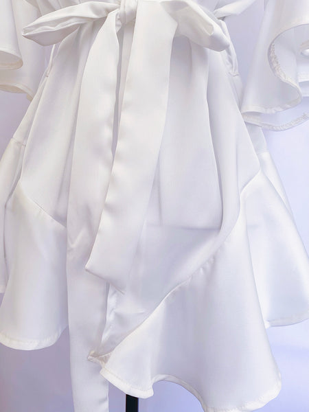 Wifey Ruffle White Robe